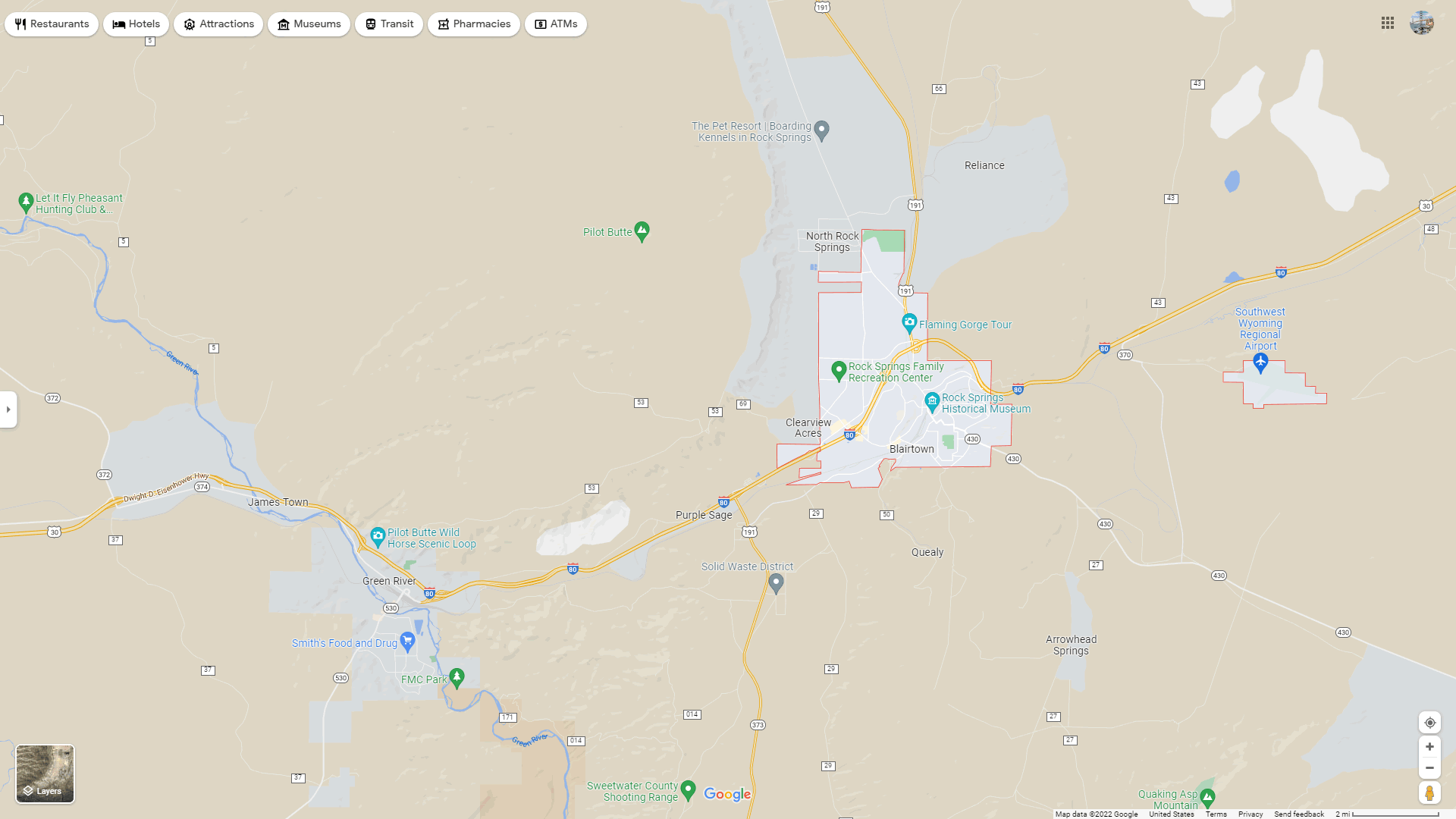 Rock Springs Wyoming Map